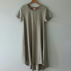 Grey striped t-shirt dress